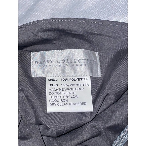 Dessy Collection Size 14 NEW Charcoal Gray Low-Back Bateau-Neck Full Maxi Gown - Picture 4 of 7